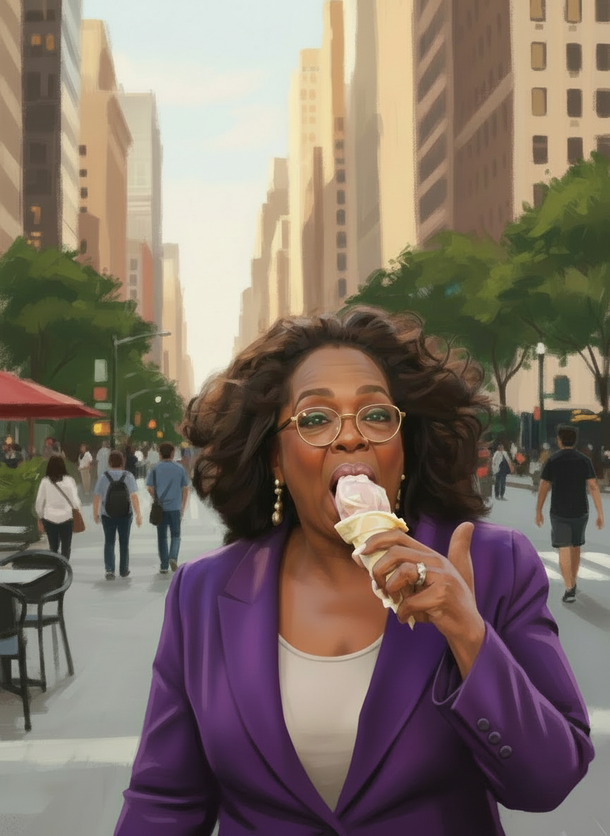 AI-generated satirical illustration of Media Mogul Billionaire