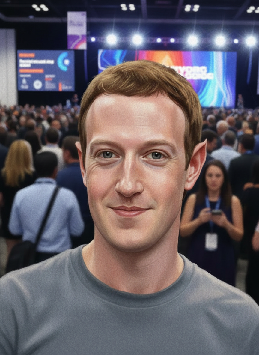 AI-generated satirical illustration of Social Media Billionaire